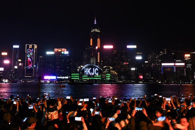 Crowds gather along both sides of Victoria Harbour to enjoy the “Prosperity Gallops Across Hong Kong” Year of the Horse Fireworks Display, exclusively sponsored by The Hong Kong Jockey Club. (PRNewsfoto/The Hong Kong Jockey Club)