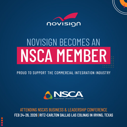 NoviSign joins NSCA to further support systems integrators with reliable, scalable digital signage solutions.