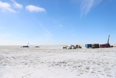 Figure 2. Elemes Project (Berezski East target) - two drill rigs operating February 19, 2026 (CNW Group/Arras Minerals Corp.)