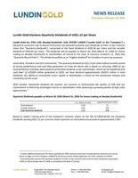 Lundin Gold Declares Quarterly Dividends of US$1.15 per Share (CNW Group/Lundin Gold Inc.)