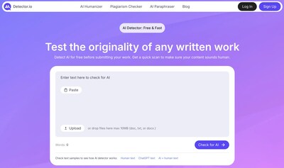 Detector.io Launches Free AI Detection Platform to Help Writers Verify Content Authenticity