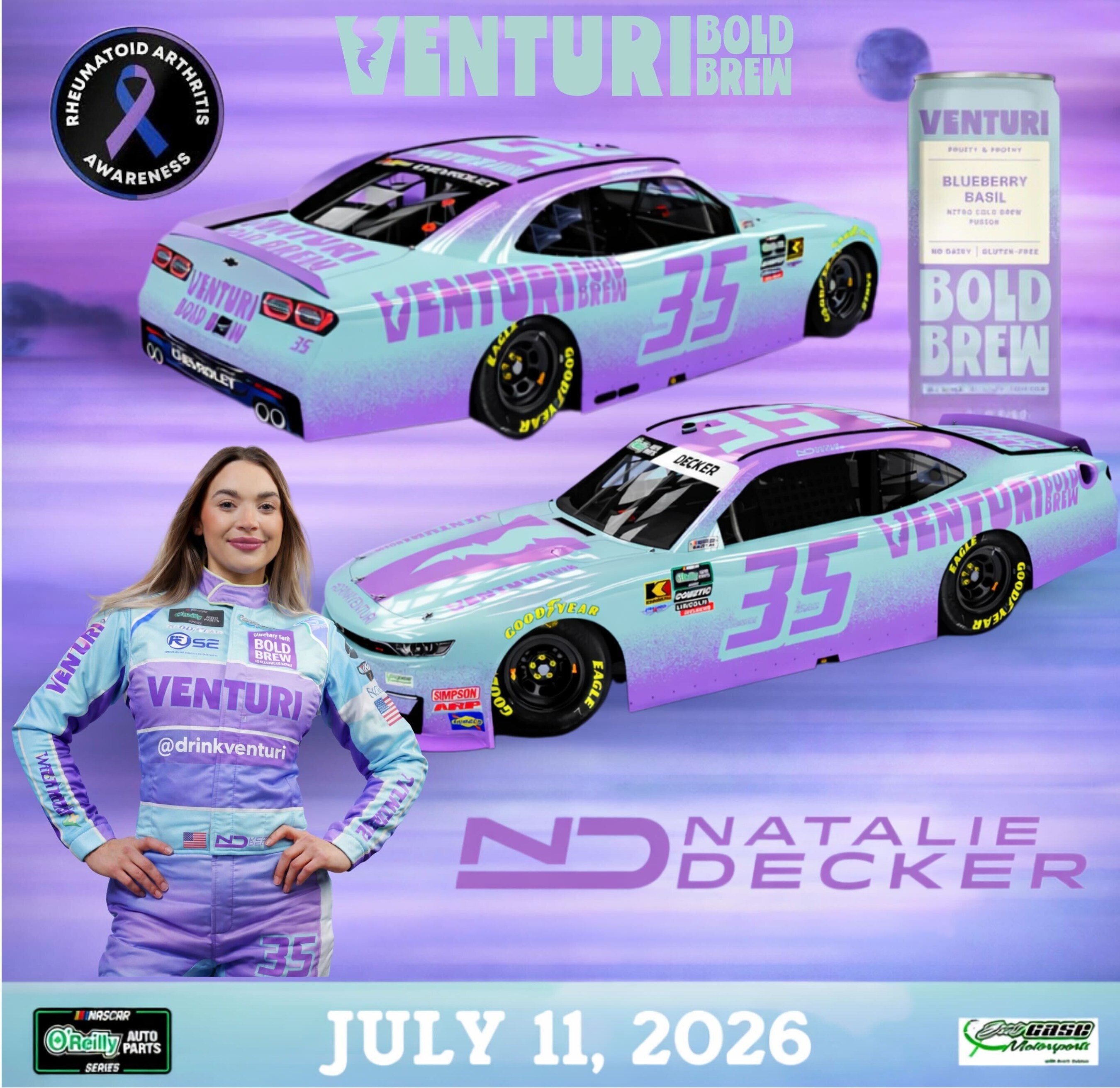 Venturi Bold Brew Announces Landmark Partnership with NASCAR Driver Natalie Decker