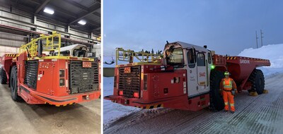 Figure 1. New Sandvik TH430 – 30 tonne haul truck, delivered to the Hemlo Mine (CNW Group/Hemlo Mining Corp.) Figure 1. New Sandvik TH430 – 30 tonne haul truck, delivered to the Hemlo Mine (CNW Group/Hemlo Mining Corp.)