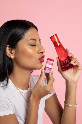 Good Chemistry Cherry Crush Solid Perfume and Hair + Body Mist with model