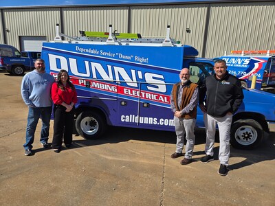 L to R: Donny Dunn - Dunn's owner, Maegan Dunn - Dunn's COO, Bryan Benak - Southern Home Services CEO, Drew Poskon - Southern Home Services COO. L to R: Donny Dunn - Dunn's owner, Maegan Dunn - Dunn's COO, Bryan Benak - Southern Home Services CEO, Drew Poskon - Southern Home Services COO.