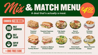 A DEAL THAT’S ACTUALLY A MEAL: PANERA BREAD’S FIRST VALUE MENU LETS GUESTS “MIX & MATCH” A MEAL OF UP TO TEN PANERA FAVORITES FOR JUST $4.99 EACH