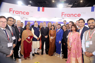 Visit of President Emmanuel Macron and Prime Minister Narendra Modi at the French Pavilion (PRNewsfoto/Business France)