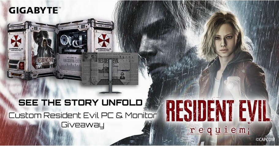 GIGABYTE arbeitet mit Capcom an einem von Resident Evil&trade; Requiem inspirierten benutzerdefinierten PC-Erlebnis zusammen