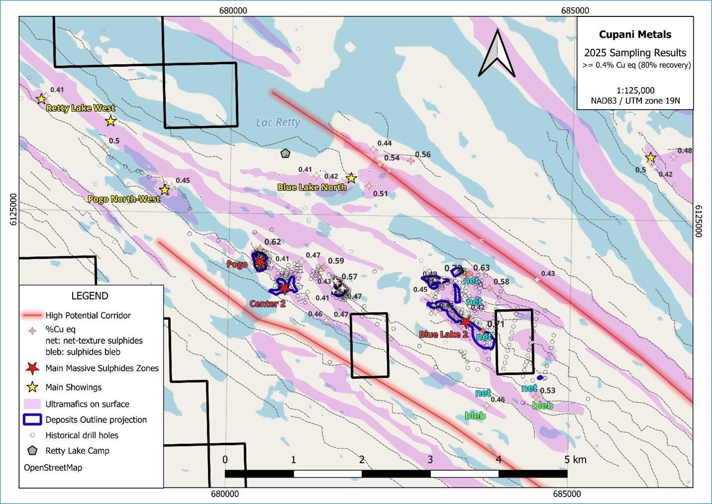 Figure 3: details Blue Lake North and Retty Lake West (CNW Group/Cupani Metals Corp.) Figure 3: details Blue Lake North and Retty Lake West (CNW Group/Cupani Metals Corp.)