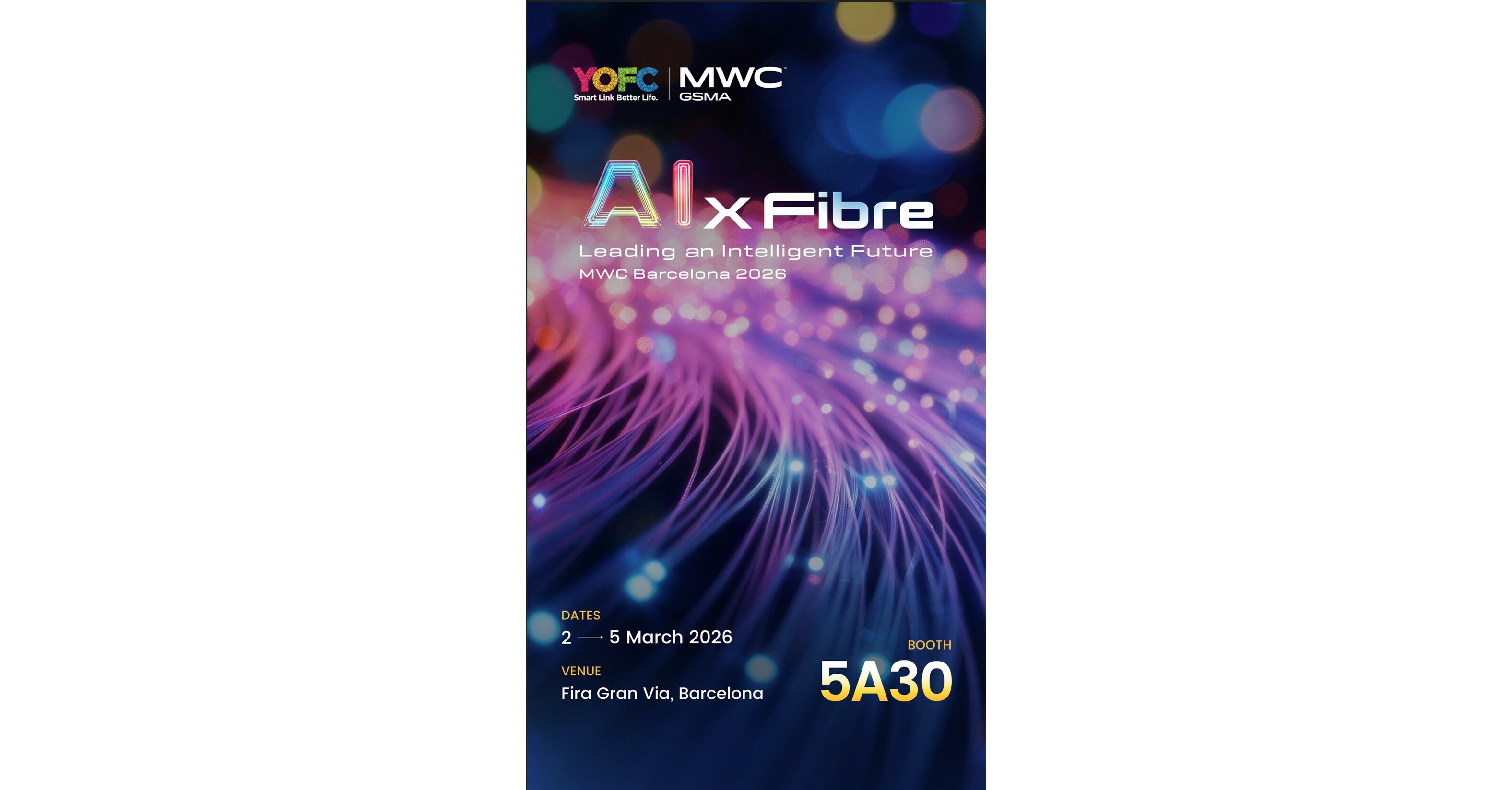 MWC Barcelona 2026 : YOFC pr&eacute;sentera sa solution HCF de fibre &agrave; c&oelig;ur creux pour la connectivit&eacute; optique &agrave; l&egrave;re de lIA