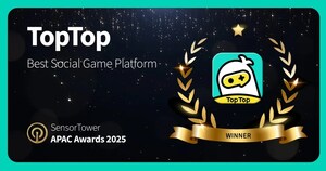 TopTop Named "Best Social Game Platform" at Sensor Tower APAC Awards 2025