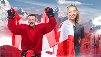 Canada’s Para ice hockey captain Tyler McGregor (Forest, Ont.) and Para nordic skiing star Natalie Wilkie (Salmon Arm, B.C.) have been selected as Canada’s Opening Ceremony flag bearers for the Milano Cortina 2026 Paralympic Winter Games. PHOTO: Canadian Paralympic Committee (CNW Group/Canadian Paralympic Committee (Sponsorships))