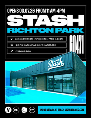 Galaxy Dispensary Rebrands as Stash Dispensaries in Richton Park, Illinois -- Grand Opening Celebration Set for March 7