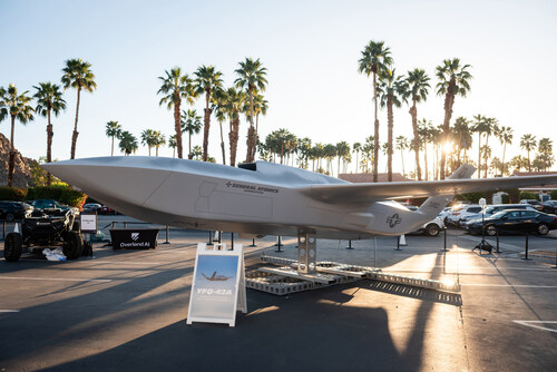 General Atomics YFQ-42 on display at the Warfighting Innovation Summit