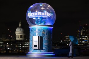 BUZZBALLZ DROPS BIG BLUE ENERGY WITH 10FT TALL GACHA MACHINE