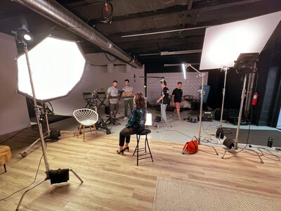 A social media video is filmed at Awakened Films' Studio in NJ.