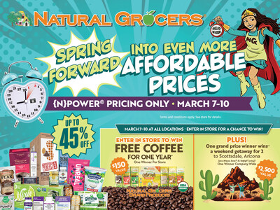 Natural Grocers® hosts a Spring Forward event March 7–10, featuring timely savings, energizing favorites, a fun sweepstakes and sleep‑smart wellness resources.
