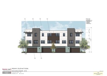 Rear elevation housing rendering at Marina Landing; for discussion purposes only.