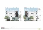 Left and right elevation renderings for housing at Marina Landing; for discussion purposes only.