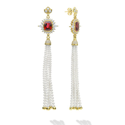 LAGOS SML High Jewelry Rubellite Pearl Tassel Earrings