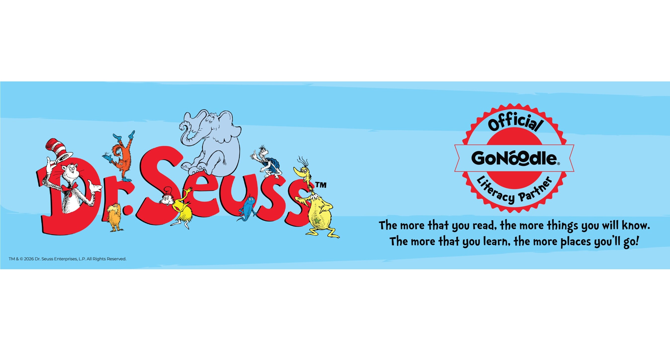 GoNoodle Announces Dr. Seuss as Their Official Literacy Partner with Launch of New Channel to Kick Off National Reading Month!