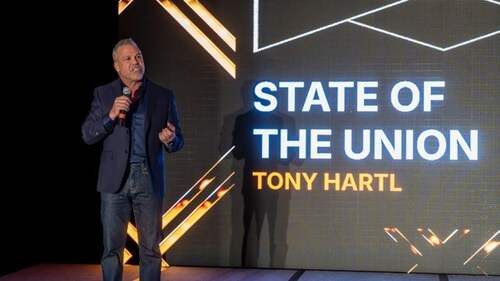 The Undefeated Tribe CEO, Tony Hartl, speaking at the Awards of Excellence Event, Presented by NNI