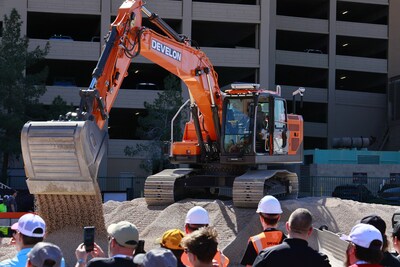 The next generation autonomous excavator being demonstrated at the DEVELON booth at CONEXPO-CON/AGG 2026