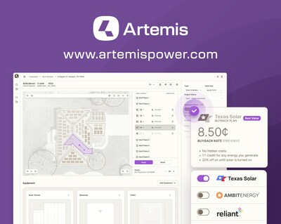 Snapshot of Artemis’s leading design tool used by over 100 installers today.