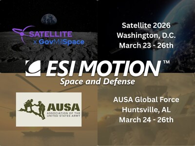 ESI Motion to Showcase Advanced Control & Power Solutions at Satellite 2026 and AUSA Global Force 2026