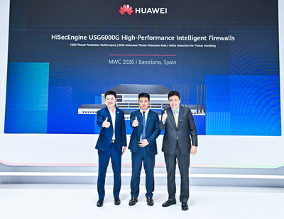 Attendees at the launch ceremony included: Richard Wu, President of Security Domain, Data Communication Product Line, Huawei, Adriano da Rocha Lima, Secretary-General of the Government of GoiÃ¡s State, Brazil, Jason He, President of Enterprise Data Communication Marketing & Solution Sales Dept, Huawei