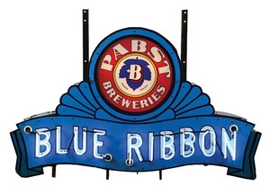 Pabst Beer Sign Took the Blue Ribbon at Morphy's Feb. 17-19 Automobilia &amp; Petroliana Auction of Motoring-related, Brewery and Other Signage