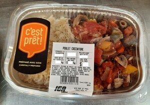 Mise en garde à la population - Présence non déclarée de soya dans du poulet cacciatore préparé et vendu par l'entreprise Super Marché Primeau et Fils inc. (IGA Extra)