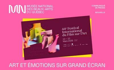 44e édition du Festival International du Film sur l’Art, à Québec. Conception : Roméo Girard (Groupe CNW/Musée national des beaux-arts du Québec) 44e édition du Festival International du Film sur l’Art, à Québec. Conception : Roméo Girard (Groupe CNW/Musée national des beaux-arts du Québec)