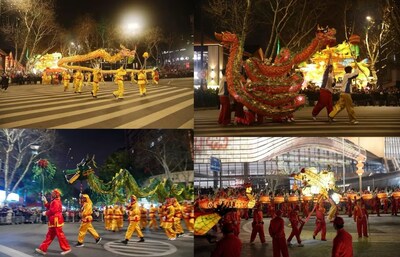 CCTV+: 취저우 역사 도시에서 열린 용춤 공연, 원소절 축제 기념