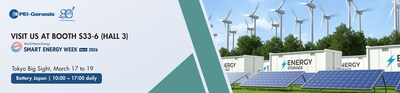 Visit PEI-Genesis at Smart Energy Week 2026 at Tokyo Big Sight, Hall 3, Battery Japan, Booth S33-6, from March 17 to March 19, 2026, 10:00 a.m.–5:00 p.m.