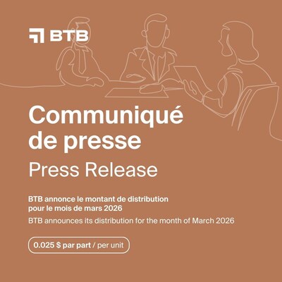 FPI BTB annonce le montant de distribution pour le mois de mars 2026