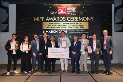 Furniture Excellence Award winners group photo at MIFF 2026 Awards Ceremony.