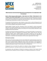 NGEx Receives Environmental Approval for Development of an Exploration Adit at Lunahuasi (CNW Group/NGEx Minerals Ltd.)