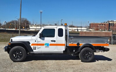 Acela Dispatcher 4x4 utility truck featuring a lightweight aluminum flatbed and safety beacon. Acela Dispatcher 4x4 utility truck featuring a lightweight aluminum flatbed and safety beacon.