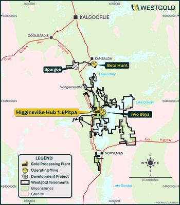 Figure 4 - Westgold’s Southern Operations asset map (CNW Group/Westgold Resources Limited)