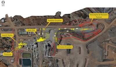 Figure 2 – HXP layout drafted over a plan view of the existing Higginsville mill (CNW Group/Westgold Resources Limited)
