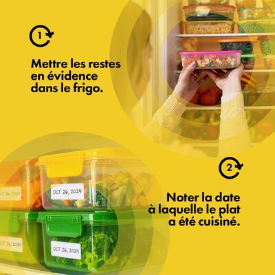 Mettez les restes en évidence et notez la date (Groupe CNW/Société québécoise de récupération et de recyclage)