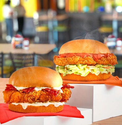 The Buffalo Slaw Sandwich and The Queso Bacon Sandwich