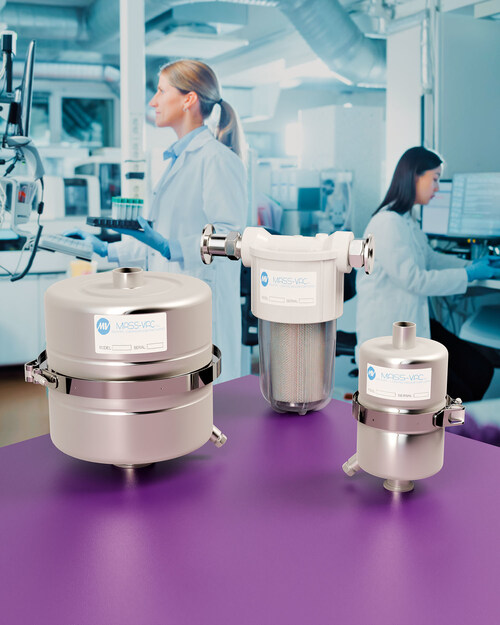 Available in several sizes for vacuum pumps from 5 to 300 CFM, MV Oil Mist Eliminators remove 99.999% of the harmful oil vapors from the pump's exhaust stream to prevent aicontamination from airborne oil droplets.