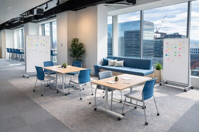 Rendering of future collaboration hub based on current environment.