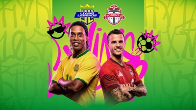 Living Legends soccer match coming May 8, 2026 to BMO Field headlined by Brazilian football legend, Ronaldinho and Toronto FC legend, Sebastian Giovinco (CNW Group/Living Legends)