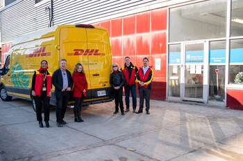 Representatives from DHL, Danby Appliances, and Circle Home Charity gather outside the Circle Home Furniture Bank in Guelph following a small appliance donation drive that will support families transitioning into stable housing. Representatives from DHL, Danby Appliances, and Circle Home Charity gather outside the Circle Home Furniture Bank in Guelph following a small appliance donation drive that will support families transitioning into stable housing.