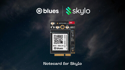 Notecard for Skylo, available March 10, 2026. (PRNewsfoto/Blues)