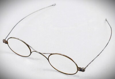 A pair of President Abraham Lincoln's eyeglasses, to be offered at auction in Maryland on Mar. 27, 2026. A young student of Lincoln noticed that the glasses had been misattributed to the late president's son, but their history in the Lincoln family and their manufacture prior to 1880 indicate they once belonged to the 16th president. They have been displayed ay Lincoln museums nationwide. Photo by Alexander Historical Auctions.