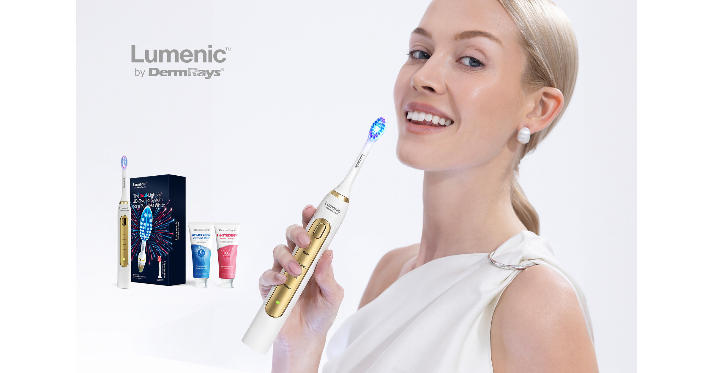DermRays lanza el sistema Lumenic&trade; Dual-Light & 3D-Oscillo&trade; para el blanqueamiento dental profesional en casa